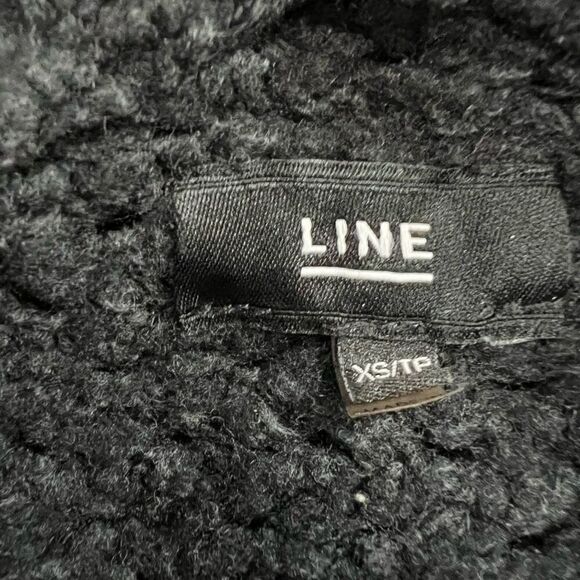 Line‎ Black Textured Open Cardigan w/ Pockets Wool Blend XS Women’s - Picture 3 of 7